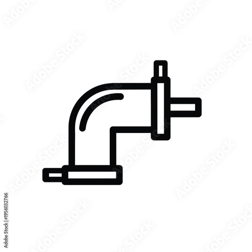 An illustration of a plumbing elbow pipe fitting on a white background.