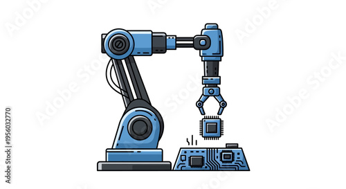 Industrial robotic arm machine technology.