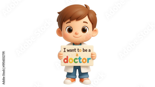 A happy little kid character in a casual fashion style holding a blank sign vector illustration, featuring a student or tourist person design perfect for a puzzle or urban service job project