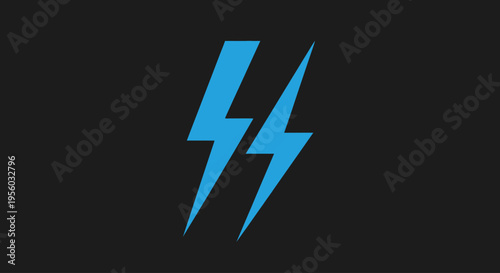 Double Blue Lightning Bolt Symbol Energy.