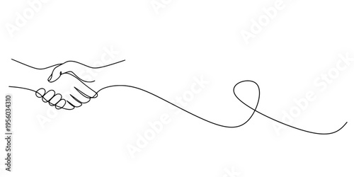 Hand Drawing Line Art, Minimalist continuous-line drawing of a hand holding a pen or brush, creating a looping line.