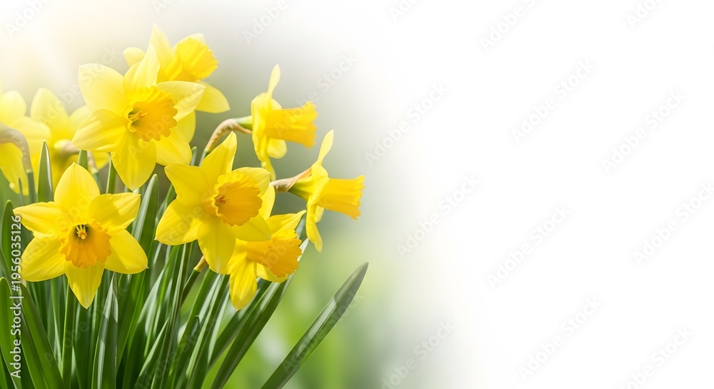 Fototapeta premium Vibrant yellow daffodils in bloom