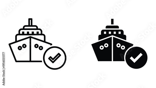 approved and pending ship icons vector illustration