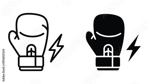 boxing gloves with lightning bolts vector illustration