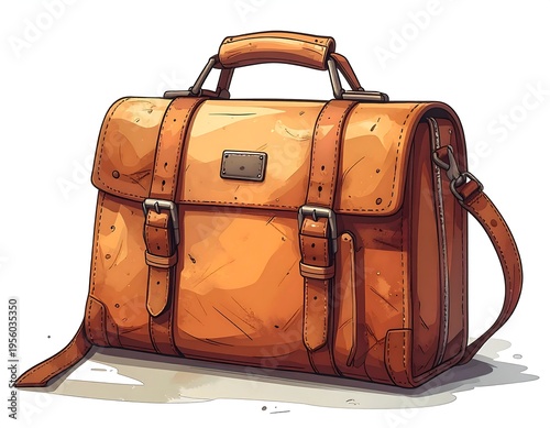 Stylish vintage leather briefcase