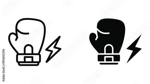 boxing gloves with lightning bolts vector illustration