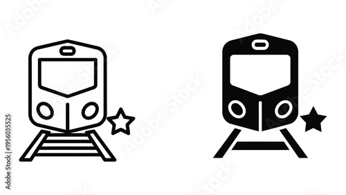 train heads with star ratings vector illustration