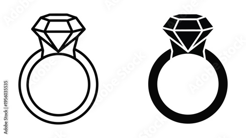 engagement ring vector illustration, flat design