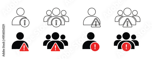 Set of simple vector people icons representing users, teams, and social communication in a clean modern style. vector illustration.