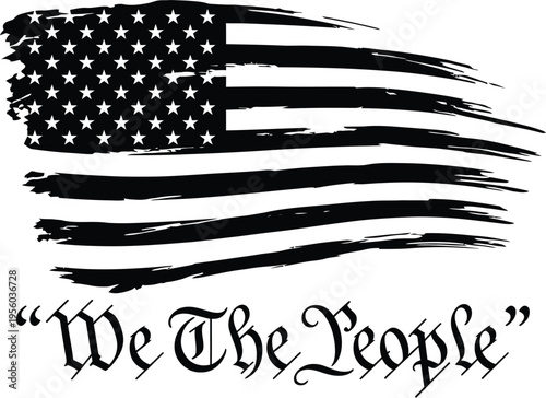 We The People USA flag minimalist vector isolated on white background