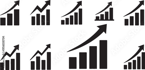 W letter, arrow, and trands logo vector design