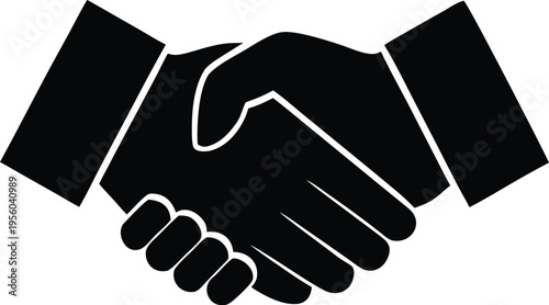 Partnership agreement business handshake vector icon symbol