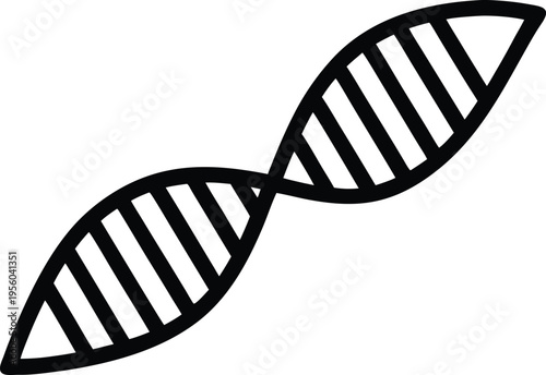DNA double helix genetic structure biology science line vector icon