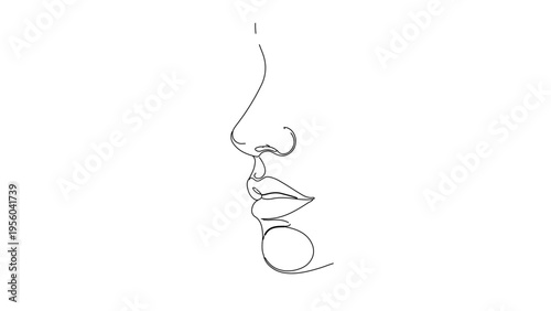 A minimalist line art illustration of a human face in profile