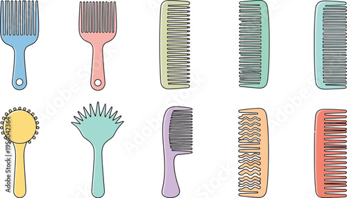 Assortment of Hair Brushes and Combs