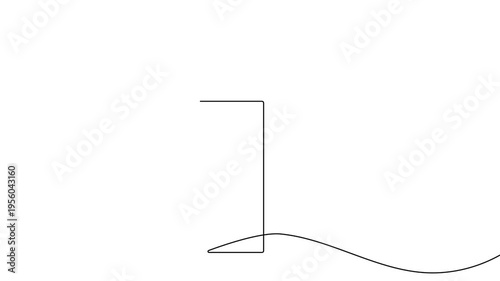 Document page continuous one line drawing animation minimalist outline style 4k video