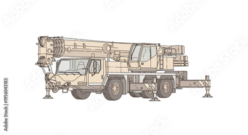 Large Mobile Crane Truck Vehicle.