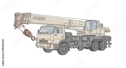 Large truck mounted crane vehicle equipment.
