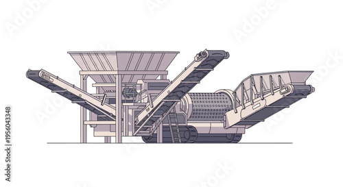 Industrial conveyor belt machine system.