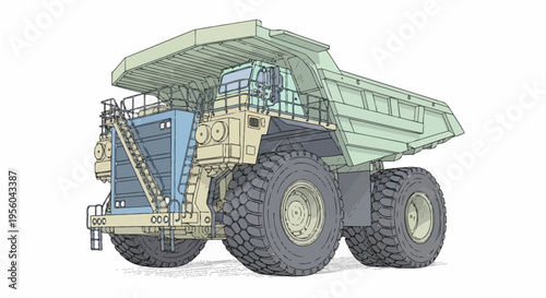 Large mining dump truck vehicle.
