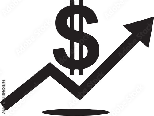 Arrow up graph. Zig zag trand symbol.