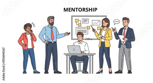 Business people engaged in a mentorship program discussion