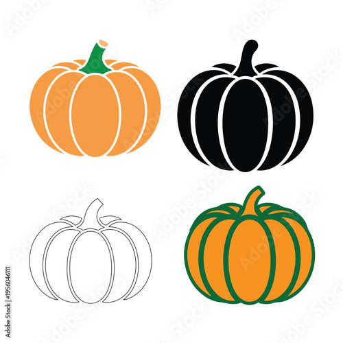 Silhouette vector outline of a pumpkin
