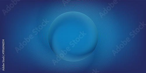 Dark blue abstract vector background with bright and elegant glowing circle lines