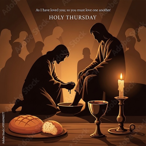 Jesus washing the feet of his disciples on holy thursday