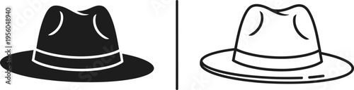 Black and white hats side by side Vector