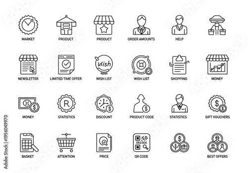 Community and Public Services Icons – Housing, School, Hospital, Transportation and Entertainment Minimalist Vector Set
