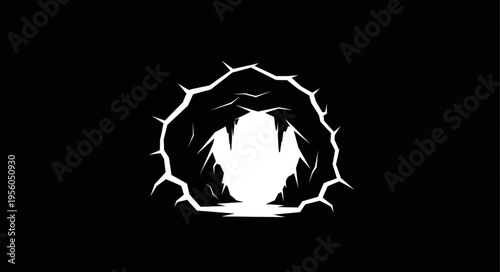 Eerie Cave Entrance - A Portal to the Unknown.