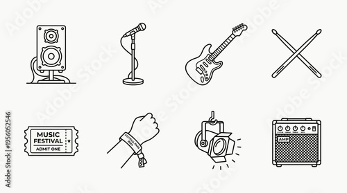 Outlined icons of winter sports gear including cable car, ski lodge, snow boots, wool hat, scarf, ski poles, snow goggles, and sled, symbolizing skiing, cold weather, and outdoor adventure culture.