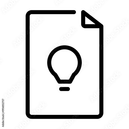Idea document icon representing intellectual property concepts, inventions, or creative ideas.