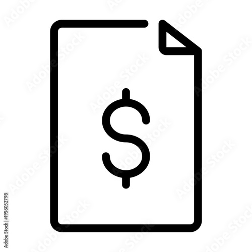 Document with dollar symbol representing licensing revenue, royalty payments, and intellectual property monetization.
