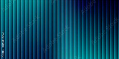 Futuristic neon texture with vibrant shades of blue wavy gradient and bright smooth fluted vertical lines. Bold dynamic design blending smooth tones and radiant colors and energy for modern visual art