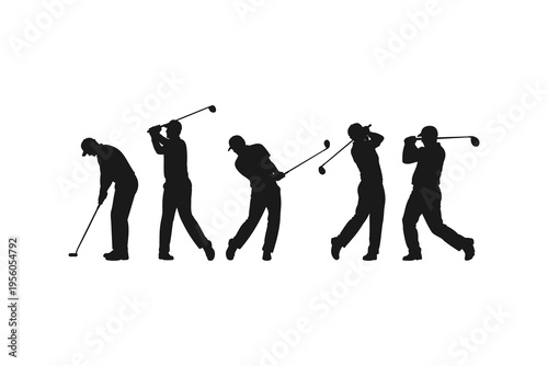 Sequence of a professional golfer performing a full swing motion