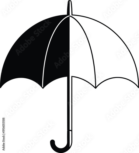 Black and white umbrella Vector