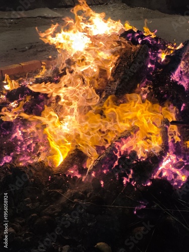 fire in the fireplace