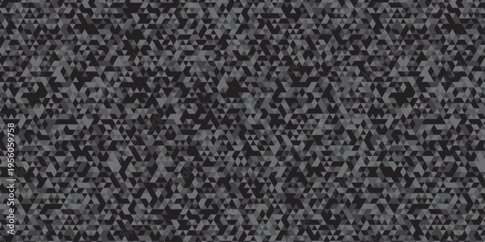 Fototapeta premium Vector black and gray overlapping polygon square texture seamless geometric mosaic pattern. Minimal paper geometric white and gray low polygon triangle. vector paper origami wallpaper background.