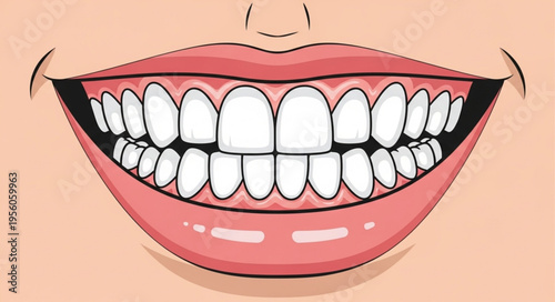 Illustration of a Mouth with Healthy Teeth and Gums.