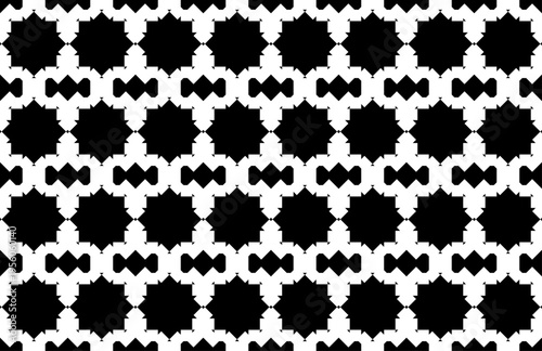 black and white seamless pattern background circel tile element flower .