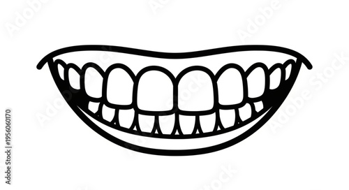 Smiling Mouth with Teeth - A Dental Illustration of Oral Health.