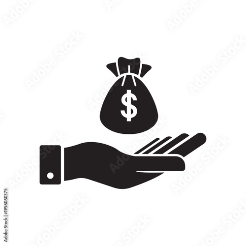 Money in hand icon, Money in hand sign and symbol vector