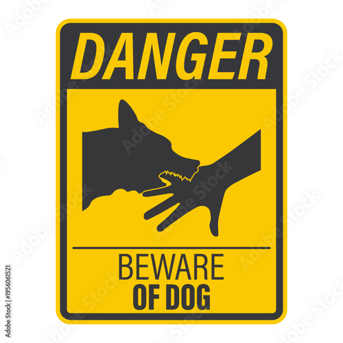 Printable safety sign beware of dog, guard door canine, keep clear caution sign