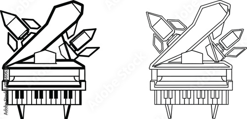 Crystal piano illustration Vector