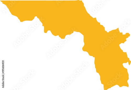 A simple flat yellow graphic illustration of the geographic map shape of the state of florida Vector