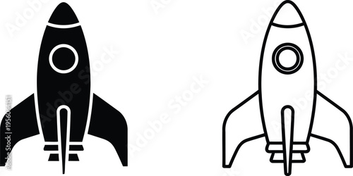 Rocket space ship launch icon Vector