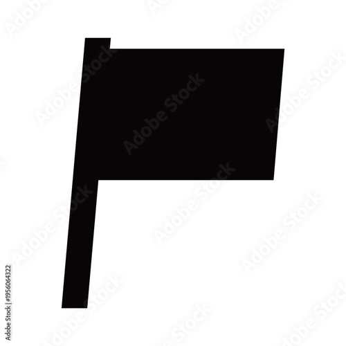 四角い旗のシンプルな黒いシルエット