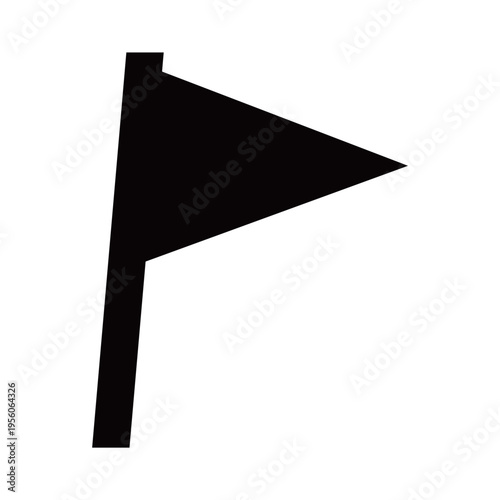 三角旗のシンプルな黒いシルエット